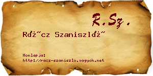 Rácz Szaniszló névjegykártya